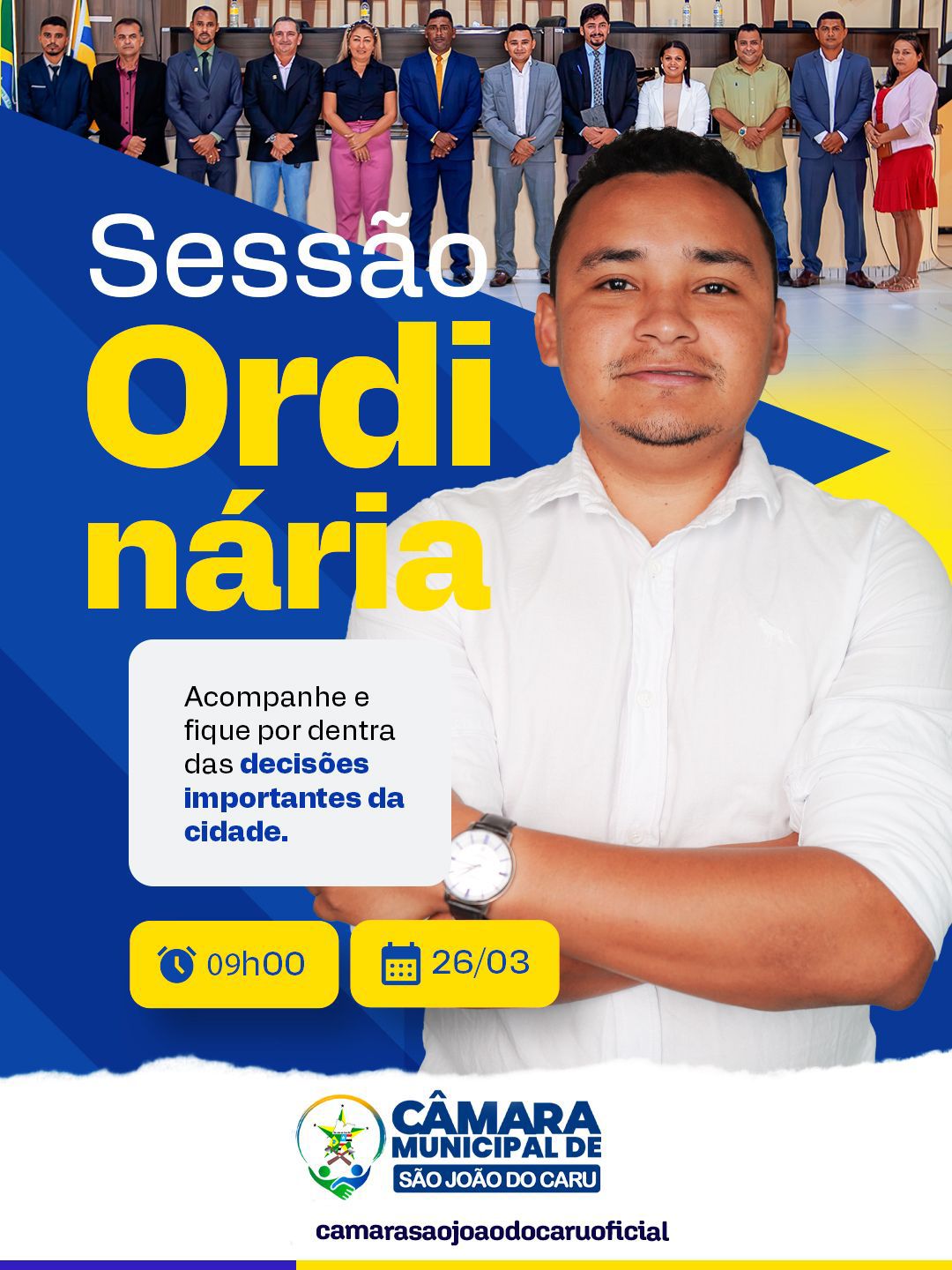 Câmara Municipal convida toda população caruense para sessão ordinária